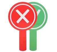 BESPORTBLE 2 Piezas Paletas de Votación Escolar de Plástico Rojo, Doble Cara, Portátil Letras Grandes para Maestros y Estudiantes en Enseñanza y Participación Aula