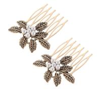 BESPORTBLE 2 Piezas Peine de Estilo Vintage para Mujer Accesorios con Diseño de Flores Retro para Novia Dama de Honor Boda y Ocasiones Especiales Pack de Peinetas Laterales con Flores