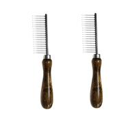 BESPORTBLE 2 Piezas Peine De Limpieza De Mascotas Peine Para Mascotas Peines Color Tierra Peine Para Perros Brillos De Labios Escombros Suministros Para Mascotas De Madera Brown
