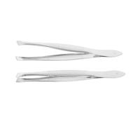 BESPORTBLE 2 Piezas Pinzas para Cejas de Acero Inoxidable Clip Biselado, Herramienta de Maquillaje Precisa y Portátil para Eliminar Vello Facial, Color Plata Color Aleatorio