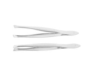 BESPORTBLE 2 Piezas Pinzas para Cejas de Acero Inoxidable Clip Biselado, Herramienta de Maquillaje Precisa y Portátil para Eliminar Vello Facial, Color Plata Color Aleatorio