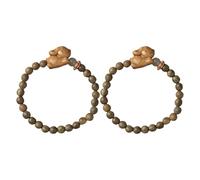 BESPORTBLE 2 Piezas Pulsera de Cuentas de Sándalo con Dije de Conejo Pulsera de Cuentas para Mujer para Niña Joyas para Mujer para Fiestas de Pascua