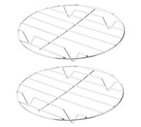 BESPORTBLE 2 piezas Rejilla Redonda de Acero Inoxidable para Barbacoa Resistente la Oxidación y Antiadherente para Asar Carne Pollo y Verduras para Parrillas y Barbacoas al Aire