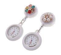 BESPORTBLE 2 Piezas Reloj De Pared De Silicona Reloj De Bolsillo para Mujer Clip Elegante para Enfermera Delicado Sala De Examen