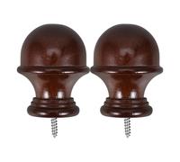 BESPORTBLE 2 Piezas Remates para Barras de Cortina de Madera de 29mm Color Café Instalación Sencilla y Buena Capacidad de Carga para Decoración del Hogar Moderna