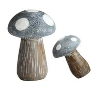 BESPORTBLE 2 Piezas Setas Decorativas de Resina para Jardín Estatua Artificial de Hongos Color Azul Adorno para Huerto y Decoración de Exteriores Resistente la Intemperie