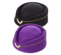 BESPORTBLE 2 Piezas Sombrero de azafata mujer canotié Armada sombreros equipado accesorio de vestuario sombrero de fiesta gorro de capitanes accesorios de sombrero De lana
