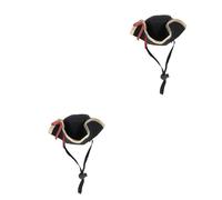 BESPORTBLE 2 Piezas Sombrero para Mascotas Ajustable de Poliéster Disfraz Pirata Divertido para Gatos y Perros Pequeños para Fiestas Halloween y Sesiones de