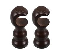 BESPORTBLE 2 Piezas Soporte de Barra para Cortina de Madera Maciza Juego de Soportes de Pared para Barra de Cortina Resistente y Decorativo con Tornillos de Instalación Incluidos