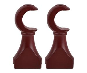 BESPORTBLE 2 Piezas Soporte de Madera para Barra de Cortina Marrón, Base Estabilizadora Resistente y Colgador para Varilla, Adecuado para Dormitorio y Sala