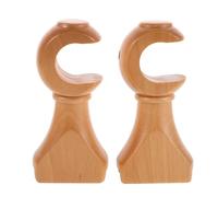BESPORTBLE 2 Piezas Soporte para Barra de Cortinas de Madera Beige Cabezal Decorativo Ajustable para Montaje en Paredes en Ambientes de Hogar y Sala