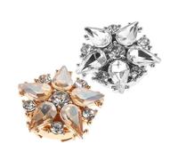BESPORTBLE 2 Piezas Star Shape Button Covers Zinc Alloy Rhinestone Decorative Clips For Men Women Shirts Stylish Jewelry Accessories