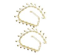 BESPORTBLE 2 Piezas Tobillera De Campana Tobillo Tobilleras De Moda Accesorios Female Cadenas Para Las Para Tobilleras De Campana Dama Tobilleras De Playa Mujer Verano Golden Planchar