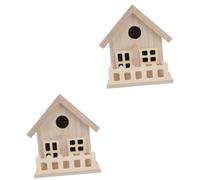 BESPORTBLE 2 Piezas Traje de niños casa de pájaros afuera casa de Loros Nido de pájaro de Ventanas Accesorios para pájaros Jaula el Nido del pájaro casa de Madera Suite Colocar Bambú