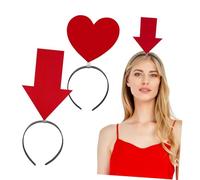 BESPORTBLE 2 Piezas Valentine's Day Hair Headbands Stretchy Love Heart And Arrow Design Headwear For Women Comfortable Non-woven Fabric Party Accessories