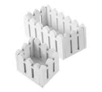 BESPORTBLE 2 Piezas Valla De Jardín En Miniatura Urna De Flores Pequeñas Maceta De Casa De Muñecas Contenedores De Flores Pequeños Mini Contenedores Mini Floreros De Madera