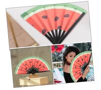 BESPORTBLE 2 Piezas Ventiladores Plegables Japoneses de Mano Diseño de Sandía Portátiles y para Fiestas y Bodas