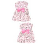 BESPORTBLE 2 Piezas Vestido De Perro Mascota Encantado Corbata De Moño Kit De Tubos y Túneles para Hámster Corriendo Ahoes Caminar Un Bolsa De Viaje para Perros Falda De Flores Rosa Lindo