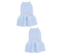 BESPORTBLE 2 Piezas Vestido De Suéter para Mascotas Suéter Cálido para Mascotas Suéter De Gato Lindo Vestido De Gato Suéter para Perros Pequeños Perro Pequeño Vestidos Perrito Cachorro Blue