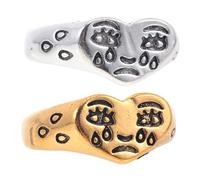 BESPORTBLE 2 Series Anillos Abiertos Ajustables De Triste De Colores Anillos Decorativos Para Mujer Para Amigas Y Familiares 2 Piezas*2