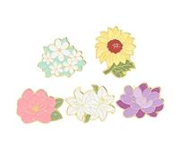 BESPORTBLE 2 Series Broche De La Serie De Flores Broches De Flores Para Mujer De Flor De Margarita Ramillete Alfiler De Flor Grande Pasador De Girasol Floral Aleación 5 Piezas*2