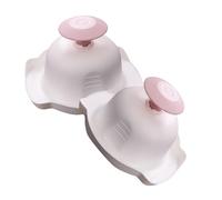 BESPORTBLE 2 Soportes de Seguridad para Alimentos 5 Púas de Acero Protector de Dedos para Cortador de Verduras Utensilio de Cocina Multifuncional Color Rosa y Blanco Adecuado para Uso