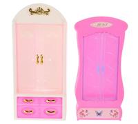 BESPORTBLE 2 unidades de armario en miniatura para casa de muñecas de plástico para dormitorio, salón, decoración, compatible con Barbie y otras muñecas