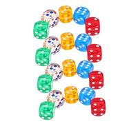 BESPORTBLE 20 Dados De Cubo para Juegos De Mesa Dados De Colores De 25 Mm 6 Caras para Enseñar Matemáticas Aprender Matemáticas