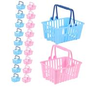 BESPORTBLE 20 Piezas Cestas de Compra Miniatura para Muñecas Accesorios de Decoración para Casa de Juguete Colores Rosa y Azul para Miniaturas