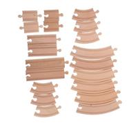 BESPORTBLE 20 Piezas De Vías De Tren Bifurcadas Accesorios De Madera para Trenes Corredores De Vías Ferroviarias Extensiones De Madera De Tren De Repuesto Expansión De