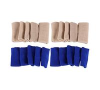 BESPORTBLE 20 Piezas Mangas de Dedo Elástico Alto Elástico Transpirable Férulas de Dedo Soporte de Dedos Protector de Dedos para Artritis Callos Marrón Claro + Azul
