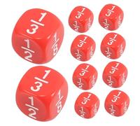 BESPORTBLE 20piezas Dados De Fracciones Redondeados Dados Matemáticos De Múltiples Caras para Herramientas Educativas Accesorios para Aula Mejora Las Habilidades Matemáticas Enseñanza
