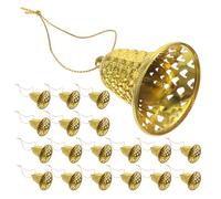 BESPORTBLE 24 Adornos Colgantes de Campana Navideña Rústicos Campanas Artesanales Doradas para Árbol de Navidad Decoración Multipropósito para Puertas y Guirnaldas 24 Piezas