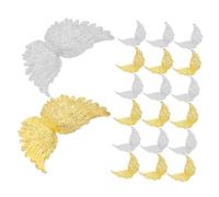 BESPORTBLE 24 Piezas Adornos Alas de Ángel para Pastel Plástico Ligero Decoraciones DIY Manualidades para Fiestas Cumpleaños Mujer