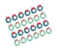BESPORTBLE 24 Piezas de Guirnaldas Navideñas Colgantes Miniatura de Cáñamo Sisal 4 CM Lazos Azul y Verde Decoración Navideña para Muebles y Casitas de Juegos