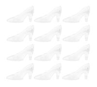 BESPORTBLE 24 Piezas de Zapatos de Cristal Transparente Miniatura Decoración Delicada para Escritorio y Hogar Accesorio Acrílico Resistente Tamaño Pequeño Adecuado para Juegos y