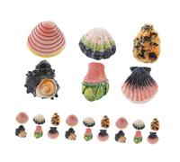 BESPORTBLE 24 Piezas Mini Figurines de Resina Decorativas para Acuarios Conchas Marinas Realistas y Duraderas Ornamentación Pequeña para Paisajismo de Peceras Accesorios Amigables para Peces