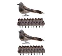 BESPORTBLE 24 Piezas pájaro artificial decoración de mesa adornos de adorno de navidad ornamento modelos pequeños pájaros realistas pájaro de simulación adornar escritorio artesanía animal