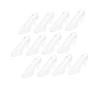 BESPORTBLE 24 Piezas Zapatos de Cristal Transparentes Decorativos para Escritorio Adornos Delicados para Princesas Decoración de Zapatos con Diseño Realista y Acabado Fino