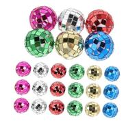 BESPORTBLE 24piezas Decoraciones Navideñas Mini Bolas De Espejo De Plástico Reflectantes para Casa De Muñecas De Discoteca para Fotografía