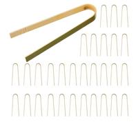 BESPORTBLE 25 Piezas Pinzas de Bambú para Entrenamiento Motriz Fino Juguetes Montessori para Bebés Pinzas Educativas para Desarrollo Psicomotor y Coordinación Manual