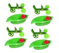 BESPORTBLE 2juegos Bañera De Plástico para Aves Pequeñas De Bañera y Bicicleta para Baño De Periquitos Fácil De Limpiar y Usar Accesorio Divertido para Desarrollo Inteligencia Pájaros