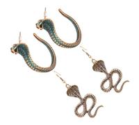 BESPORTBLE 2par Pendientes De Cobra Largos De Moda Para Mujer Joyas Decorativas Forma De Serpiente Por Paquete Color Plata