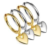 BESPORTBLE 2Pares Heart Shaped Hoop Earrings For Women Of Dangling Love Earrings Lightweight Heart Charms Present For And Friends