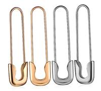 BESPORTBLE 2pares Pendientes De Imperdible Creativos Pendientes Personalizados De Moda Para Mujer Joyas Forma De Alfiler De Estilo Color Dorado y Plateado Para Diario o