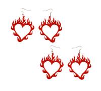 BESPORTBLE 2pares Pendientes Rojos Mujer Forma Decoración Orejas Joyería Creativa