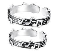 BESPORTBLE 2piezas Anillos De Pareja De Vintage Anillo De Notas Musicales Joyería Romántica Para Ocasiones Especiales Para y San Valentín