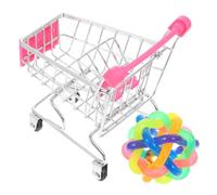 BESPORTBLE 2piezas Carrito De Compras Mini para Aves Juguete Educativo Pelota para Periquitos y Cotorras Ayuda El Aburrimiento y Fomentar El Aprendizaje