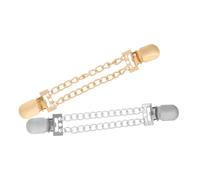 BESPORTBLE 2piezas Clip de Cárdigan Cadena de Metal Pinzas para Vestido y Suéter para Abrigos y Bufandas de Accesorios Metálicos