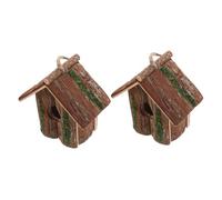 BESPORTBLE 2piezas Colgante De Nido De Pájaro Estilo Villa para Jardín Casa De Madera para Pájaros Decoración para Exteriores